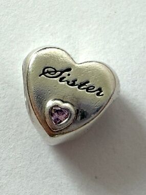 Authentic Pandora Charm Sister Heart 791946PCZ Sister's Love Charm